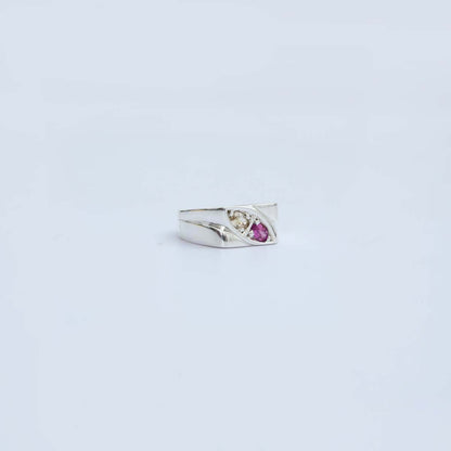 Pink and White Sapphire Ring