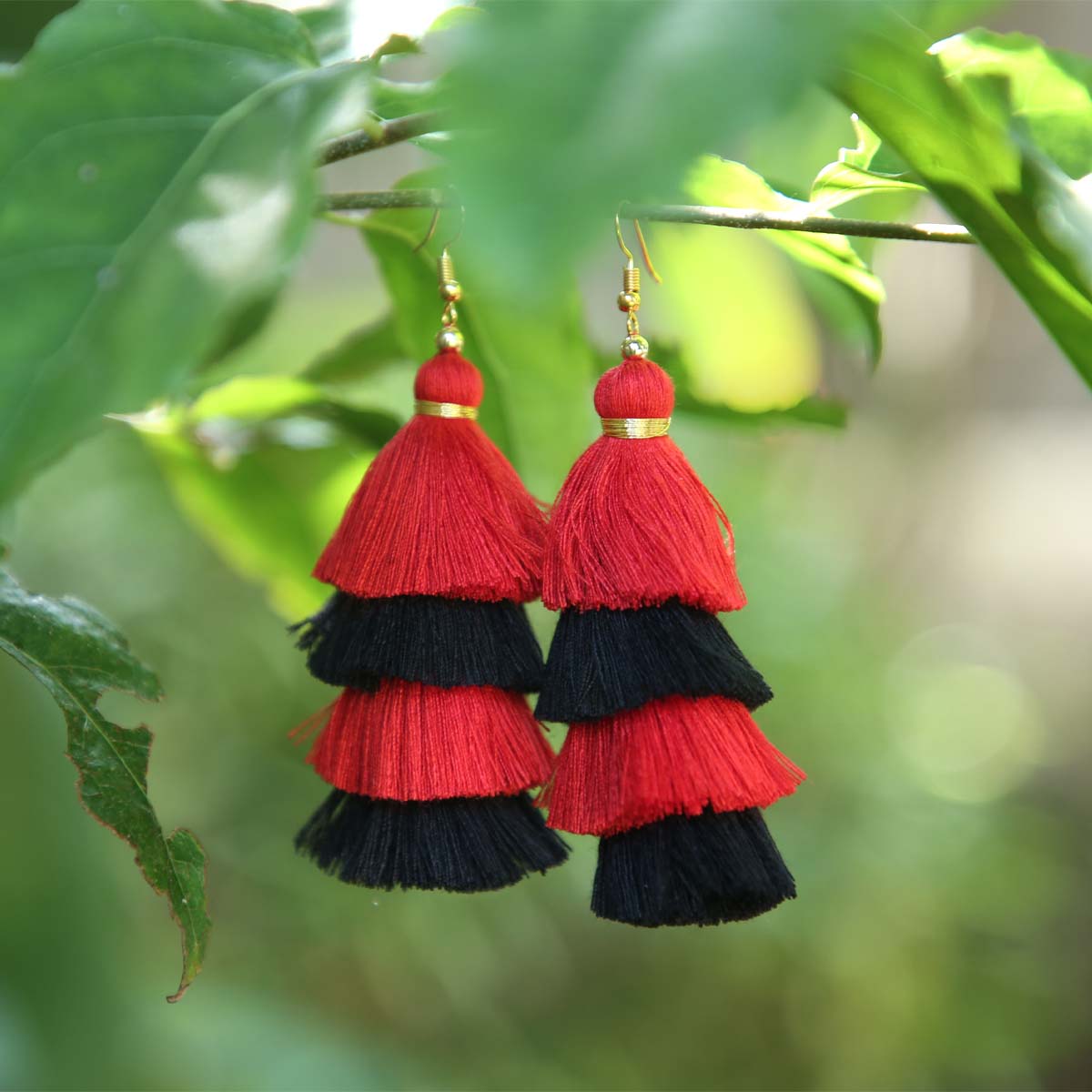 Fiery Tassel Earrings