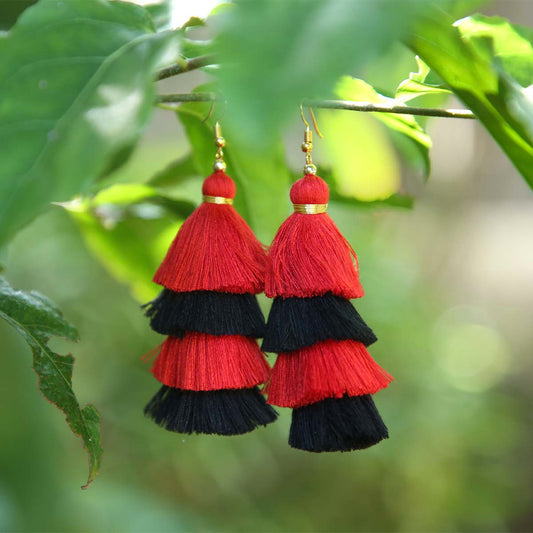 Fiery Tassel Earrings