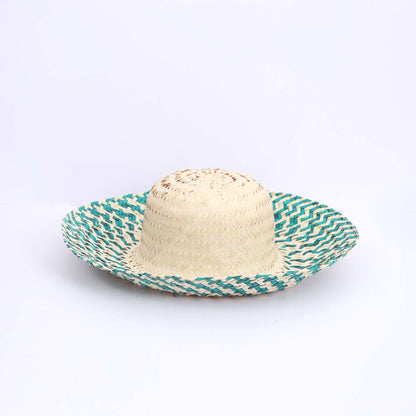 Turq Stripes Straw Hat