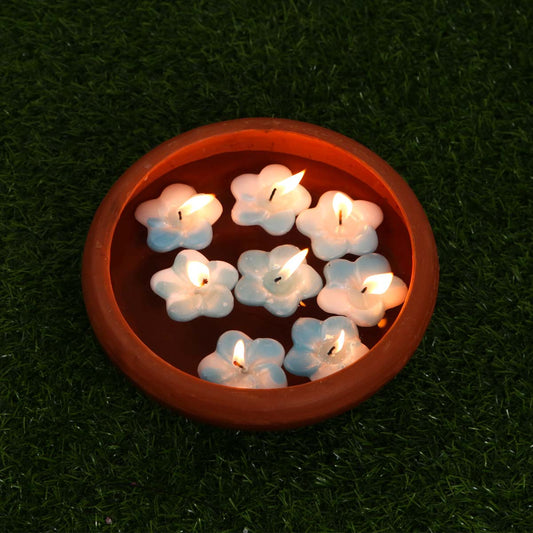 Blue Light Floating Candle Set