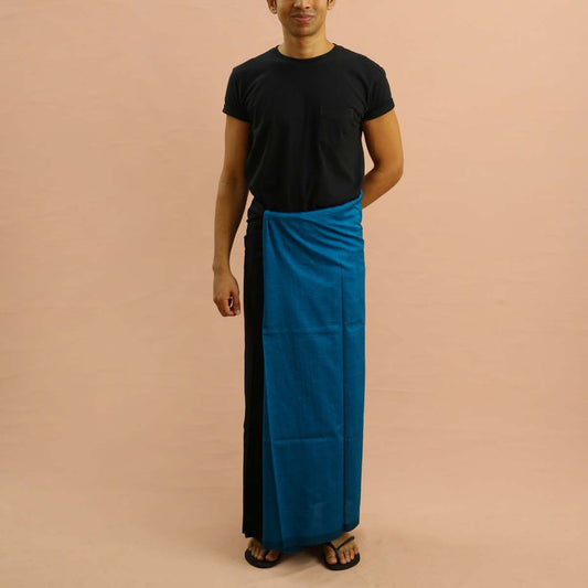 Black &amp; Turquoise Handloom Sarong
