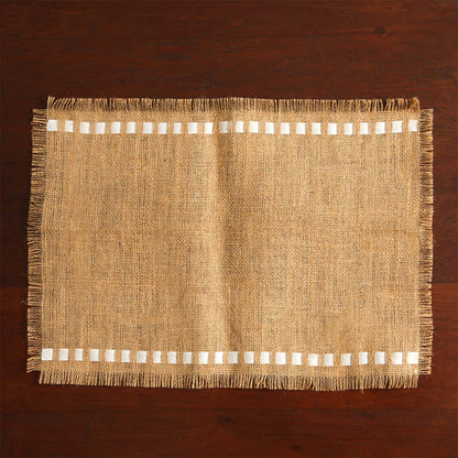 Brown Burlap Squares Table Mat