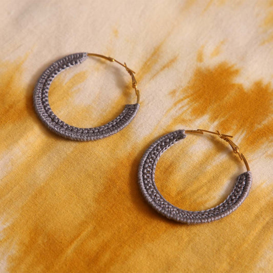 Ashy Crochet Hoop Earrings