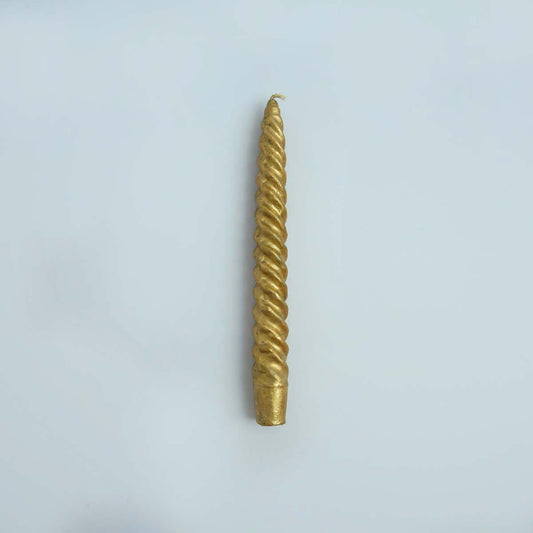 Spiral Gold Candle 8"