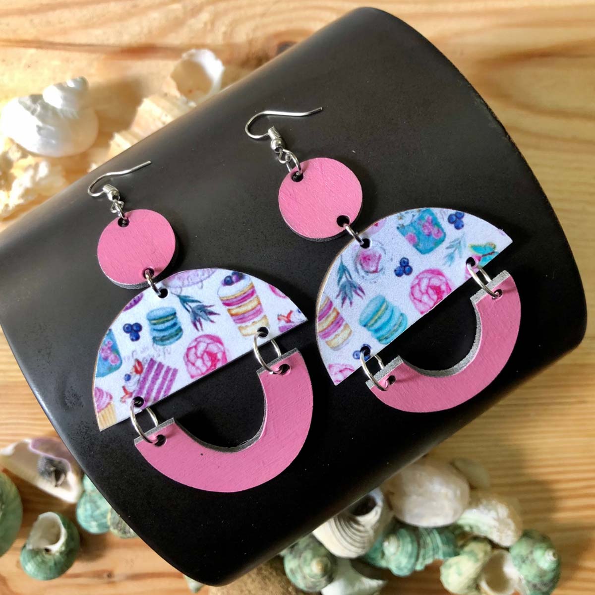 Macaroon Wooden Earrings