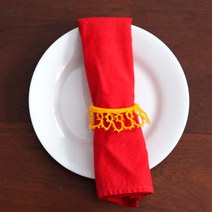 Sunny Tatted Napkin Ring Set