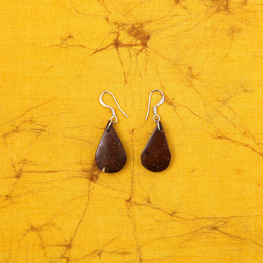 Teardrop Coconut Shell Earrings