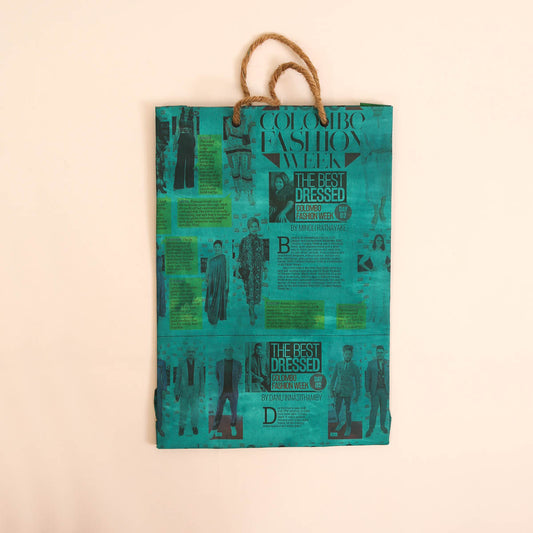 Teal Waves Paper Bag