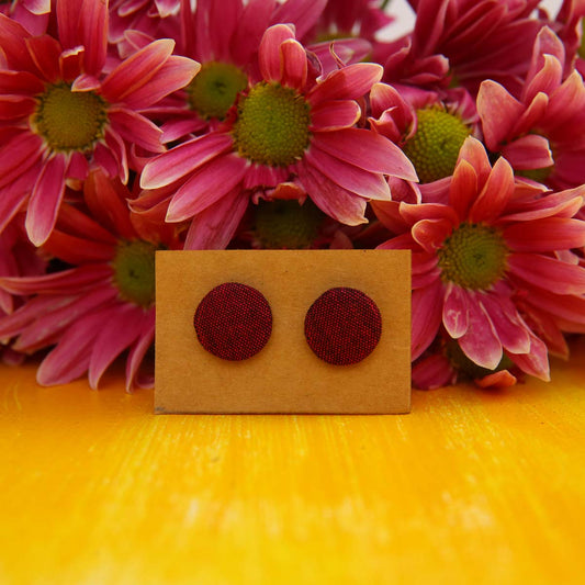 Red Moon Handloom Stud Earrings