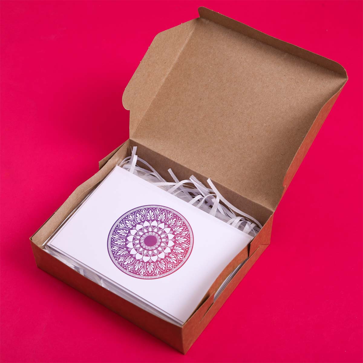 Pink & Purple Shaded Lazy Daisy Mandala Card Set