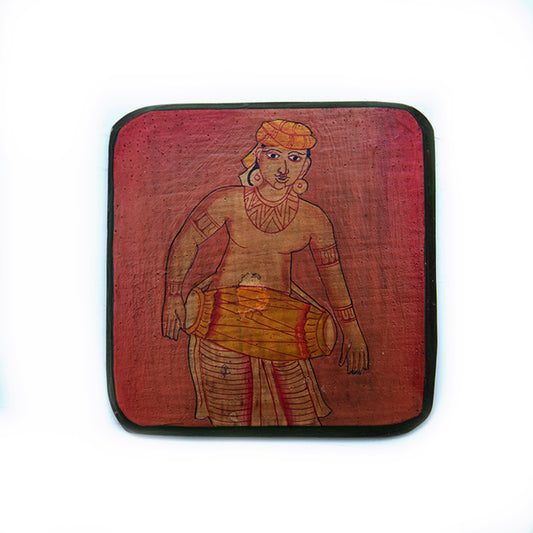 Drummer Traditional Wooden Coaster