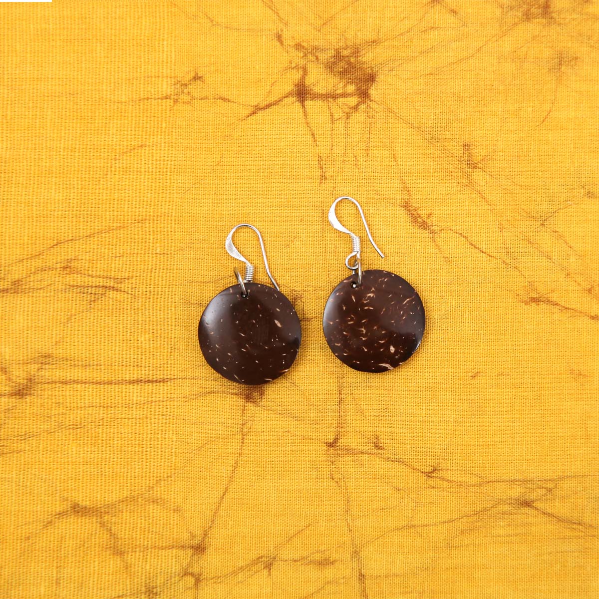Circular Coconut Shell Earrings