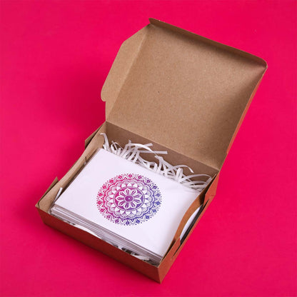 Navy Blue & Pink Shaded Luna Mandala Card Set