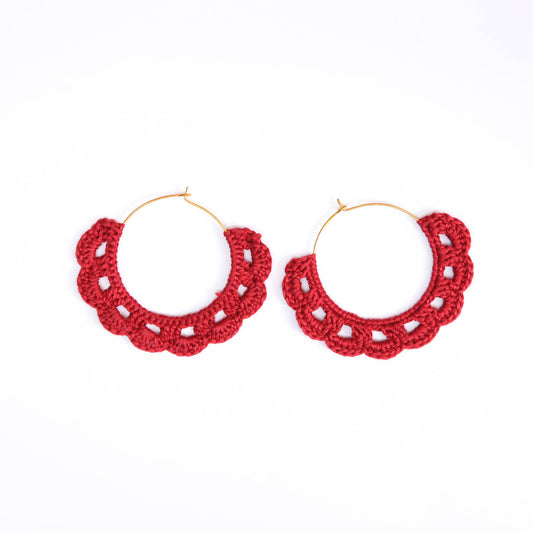 Rusty Red Crochet Hoops