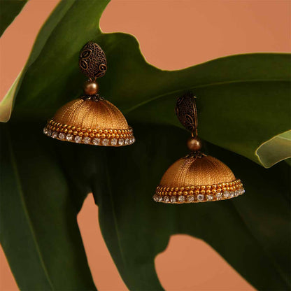 Gold Jhumka Earrings