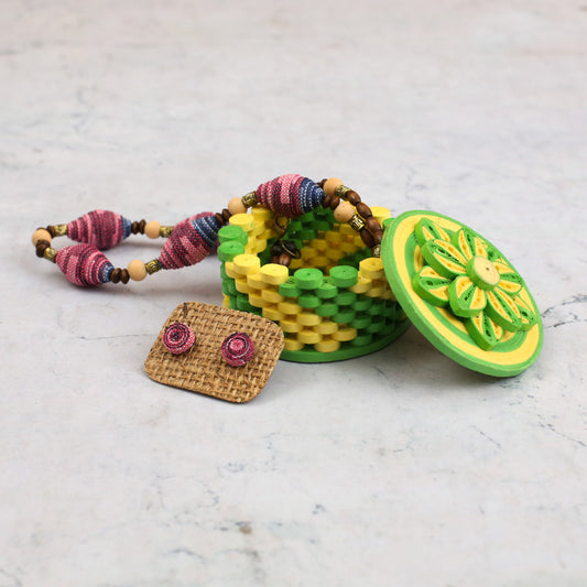 Small Emerald Paper Jewellery Box