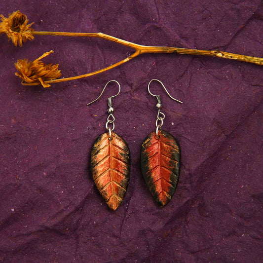 Green Tipped Terracotta Earrings