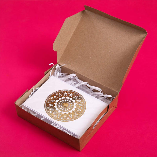 Gold Foil Lazy Daisy Mandala Card Set