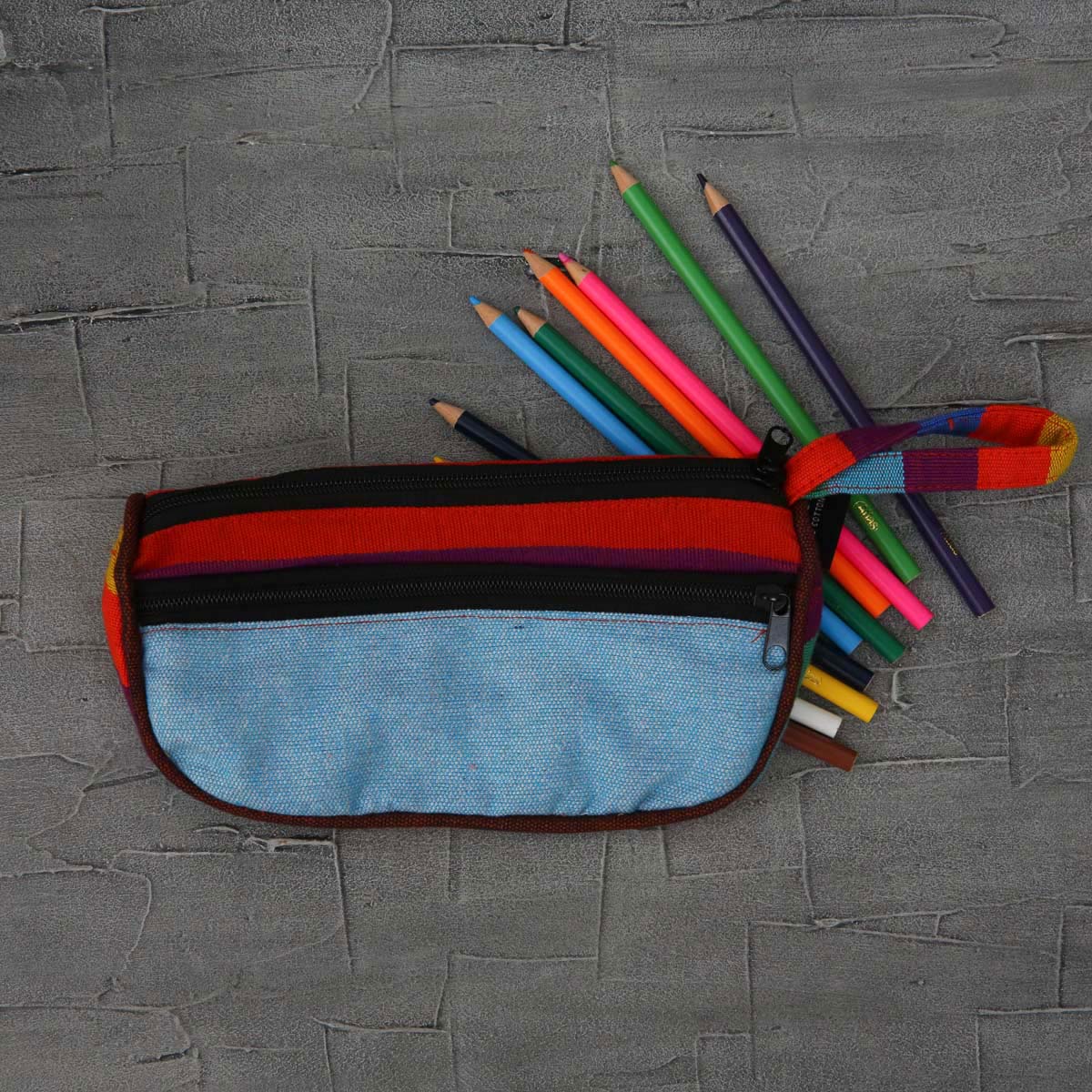 Multicolored Handloom Pencil Case
