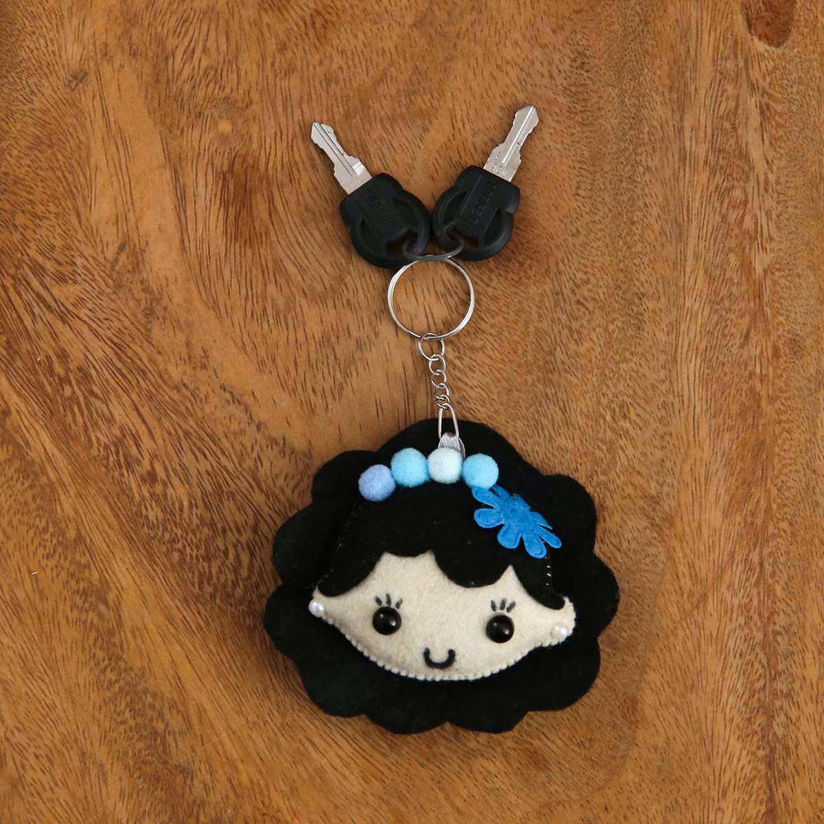 Blue Girl Felt Keytag