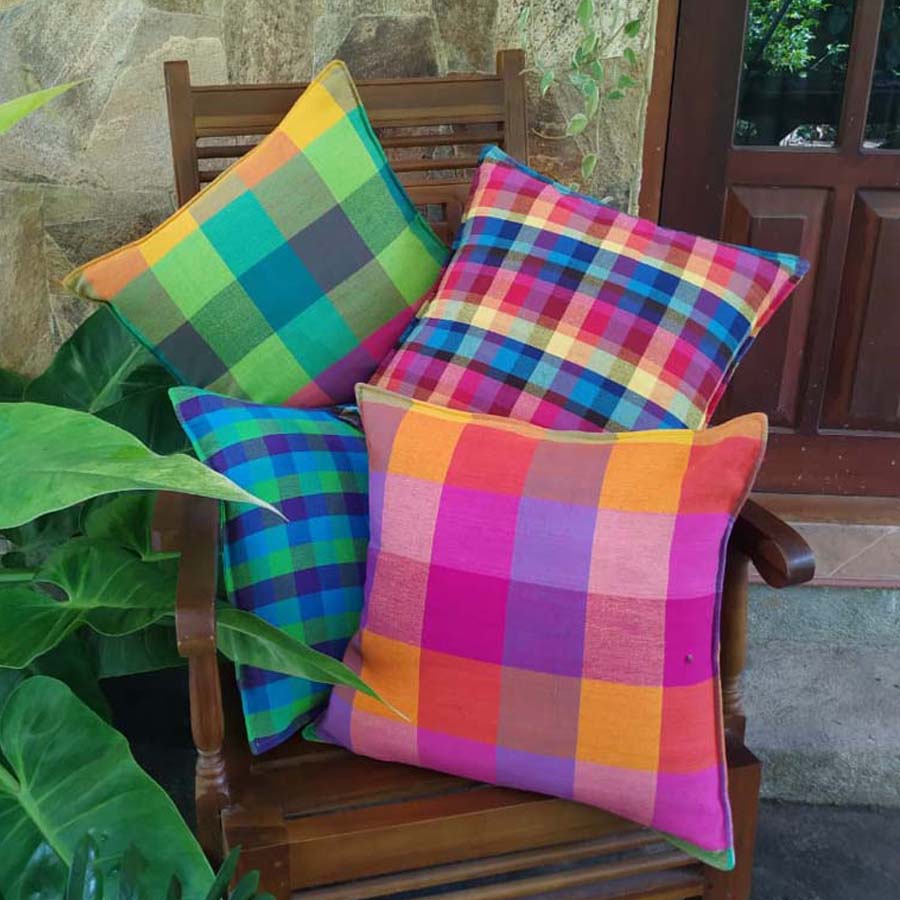 Colors Of The Rainbow Handloom Cushion Cover