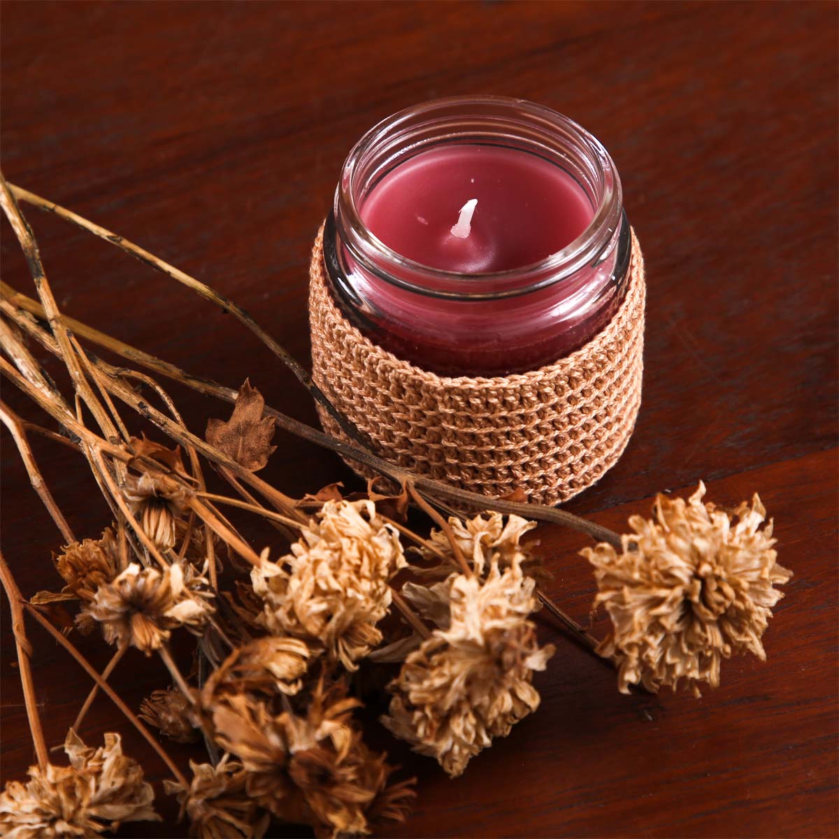 Cinammon Crochet Candle