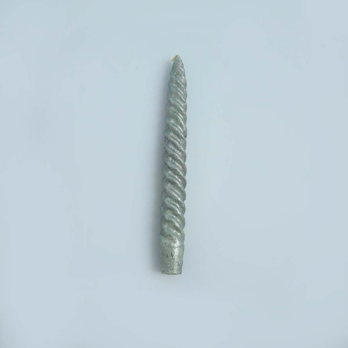 Spiral Silver Candle 8"