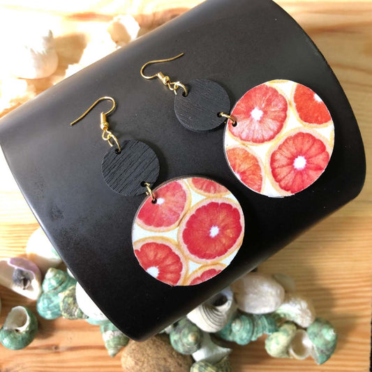 Nectarine Wooden Earrings