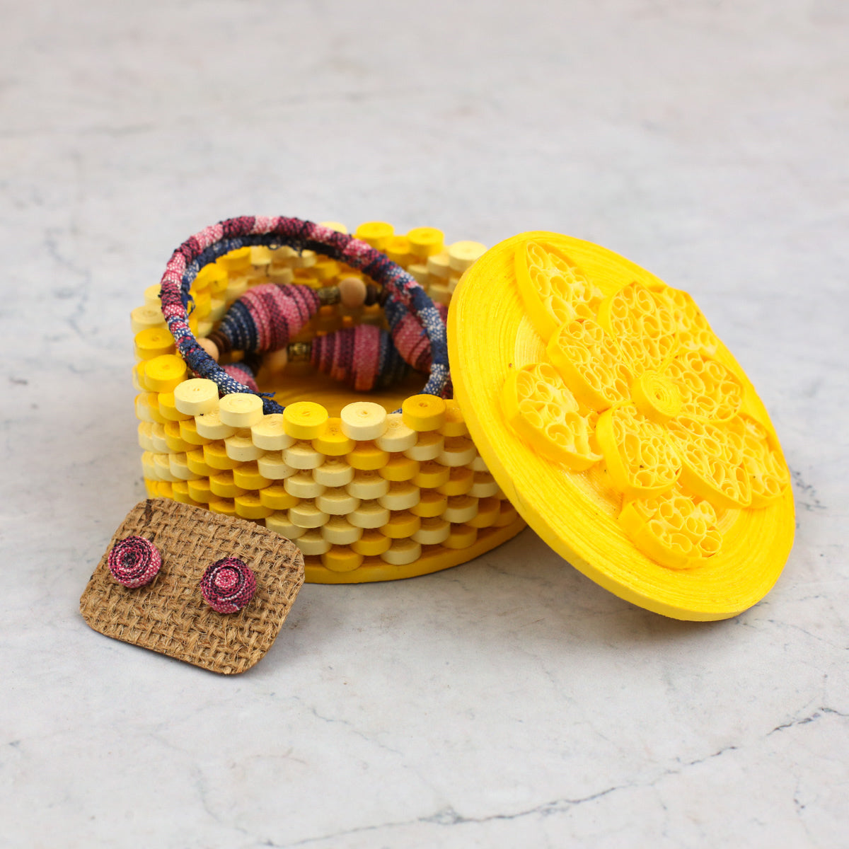 Large Mustard Paper Jewellery Box