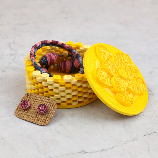 Large Mustard Paper Jewellery Box
