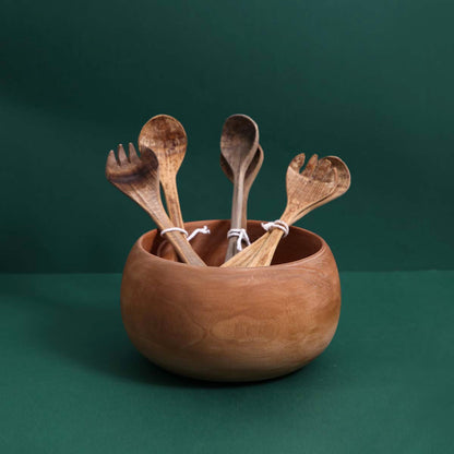 Bamboo Salad Mixing Spoon Set