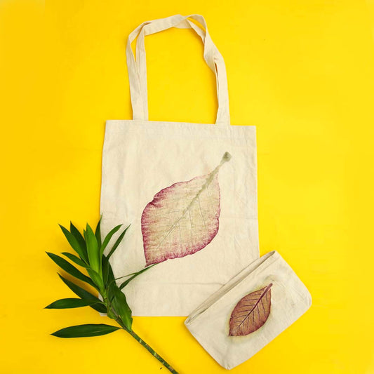 Red Leaf Tote &amp; Pouch Set