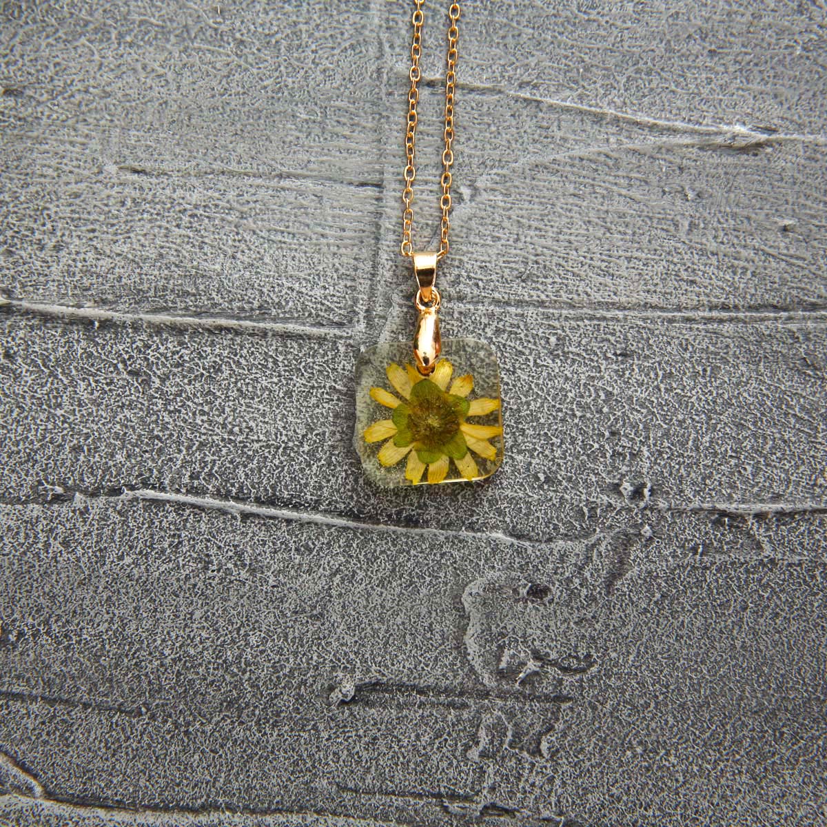 Sunflower Resin Necklace