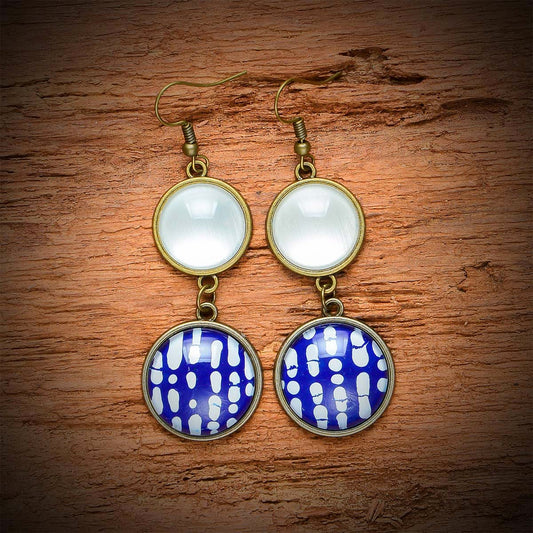 Blue Batik Earrings