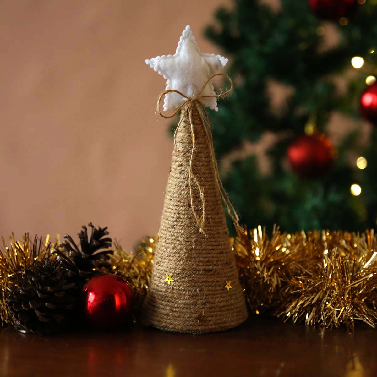 Mini Burlap Christmas Tree