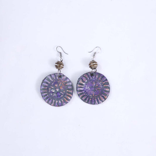 Purple Tiles Earrings