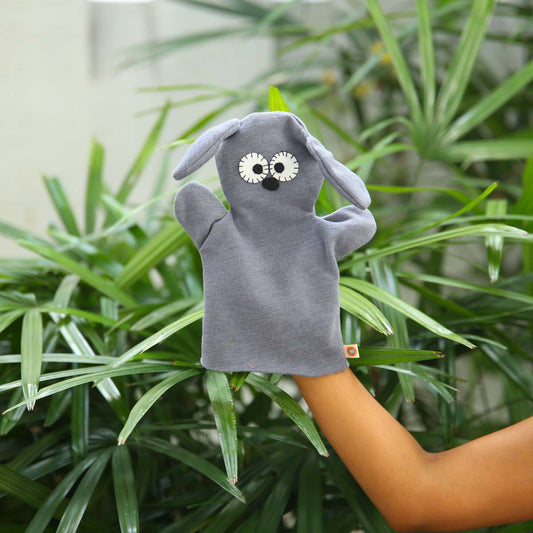 Grey Dog Felt Hand Puppet