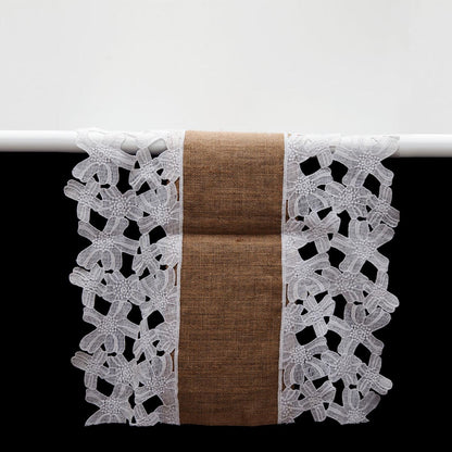 White Burlap Table Runner