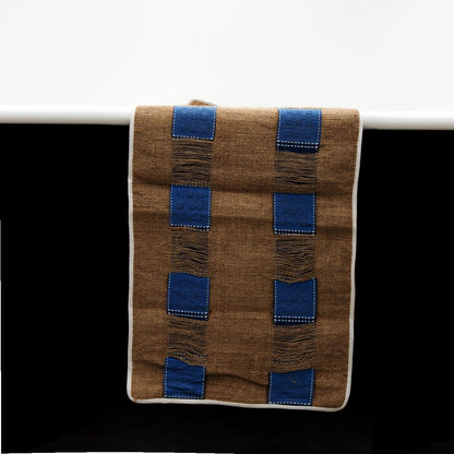 Blue Burlap Table Runner