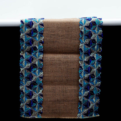 Cyan Burlap Table Runner
