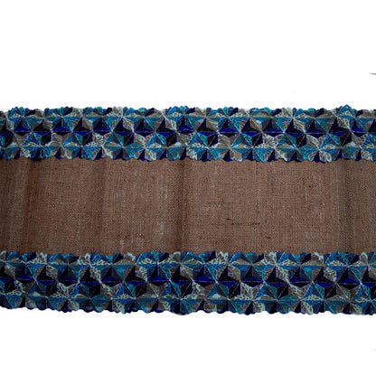 Cyan Burlap Table Runner