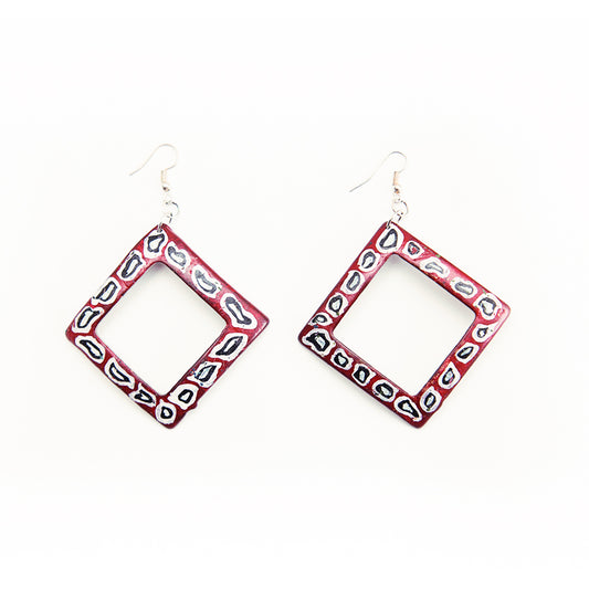 Ruby Coconut Shell Earrings