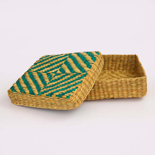 Turq Square Reed Storage Box