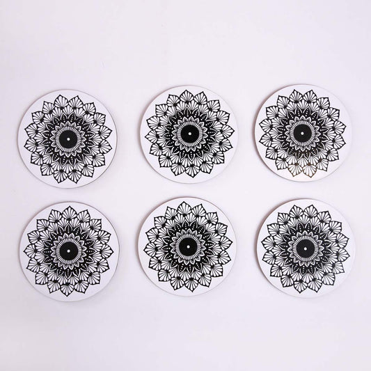 White Daffodil Coaster Set