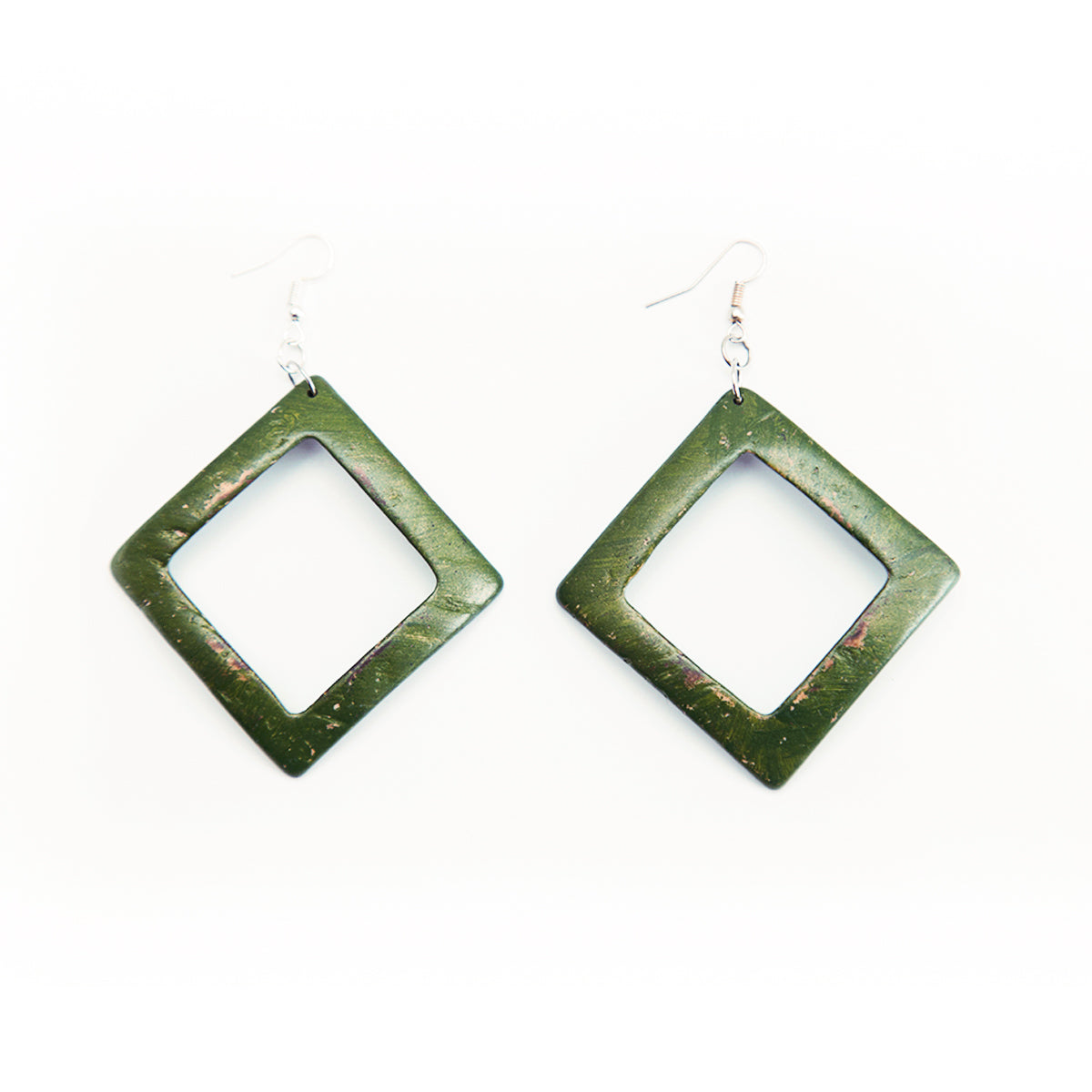 Basil Coconut Shell Earrings