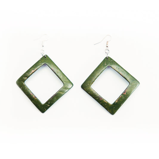 Basil Coconut Shell Earrings