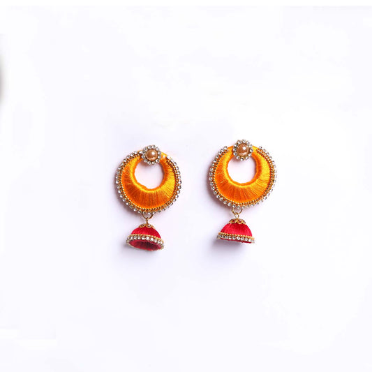 Crimson Sun Jhumka Earrings