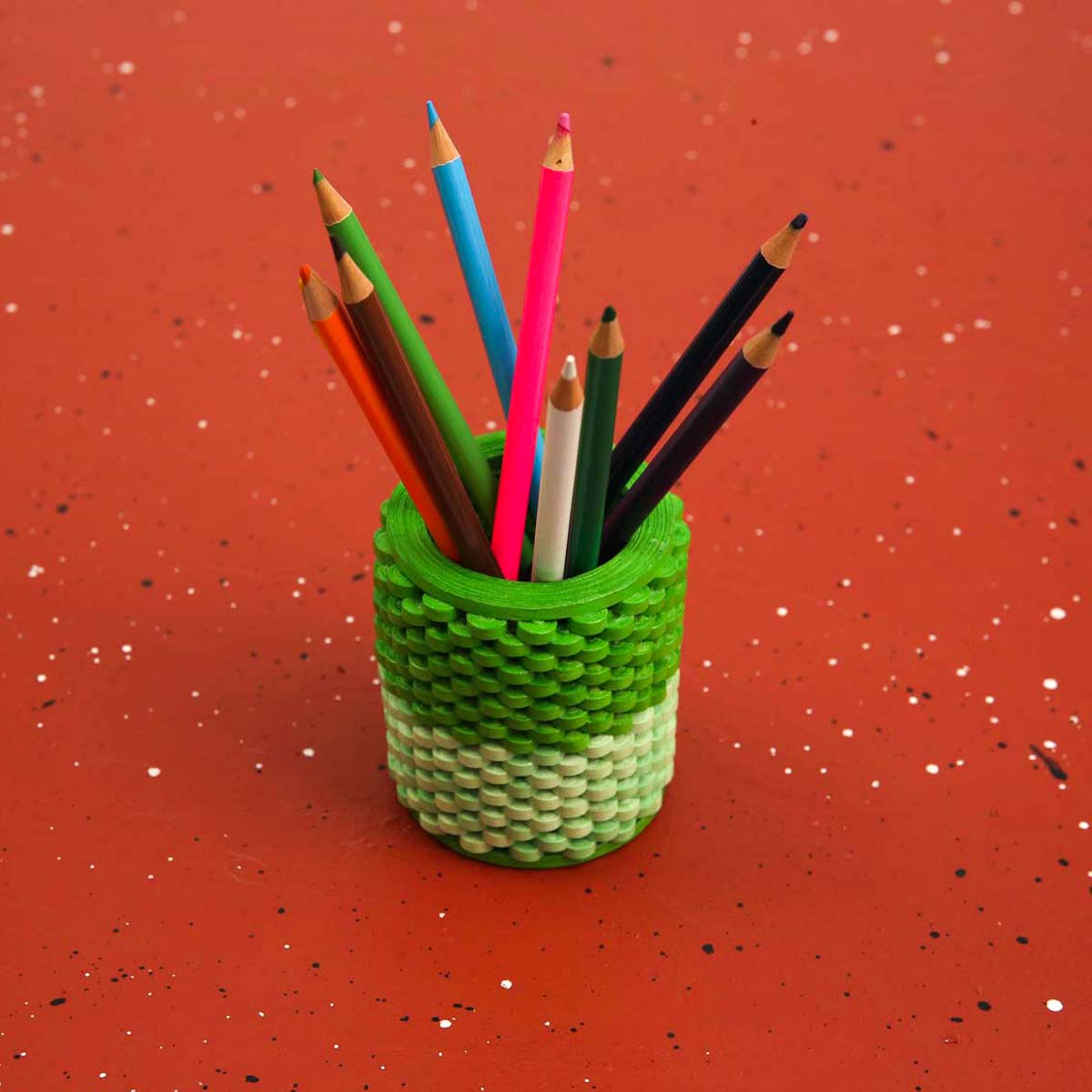 Green Paper Pencil Holder