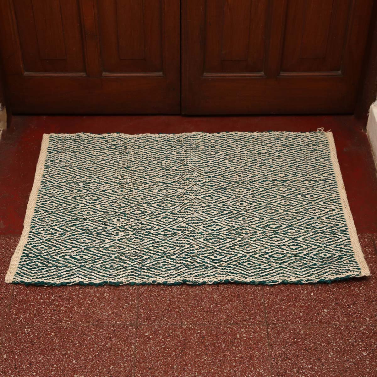 Teal Diamond Door Mat